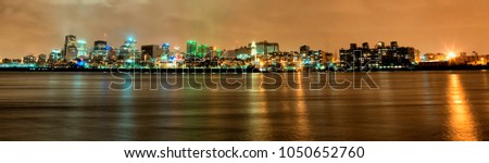 Night panorama of the city of Montreal
