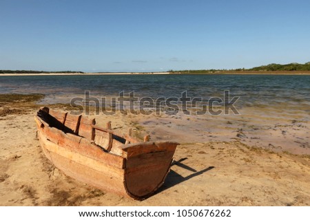 Empty old wooden boat, Jericoacoara, Ceará, Brazil