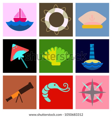 Set of sea simple icons