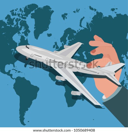 International flights, vector illustration 