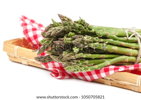 Fresh asparagus isolated on a white background.