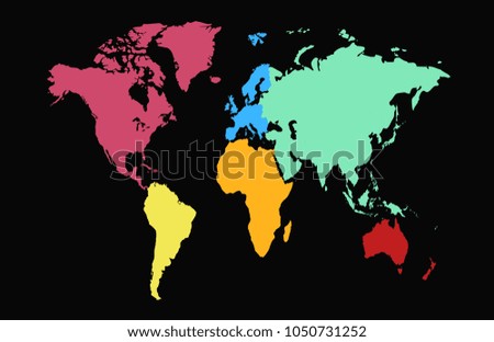 color world map vector