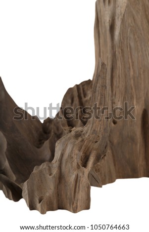 Old piece of wood on a white background, wood texture