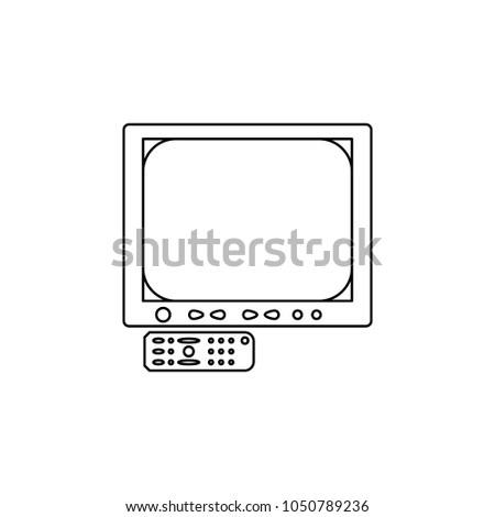 generation of light TVs with remote control icon. Element of generation icon for mobile concept and web apps. Thin line  icon for website design and development, app development on white background
