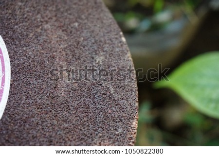 Grinding wheel, Cutting abrasive steel metal working job construction and industry. Royalty-Free Stock Photo #1050822380