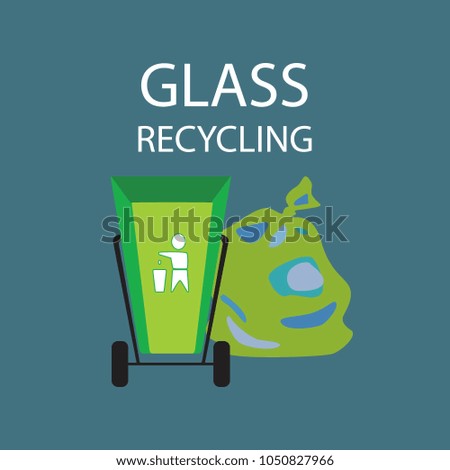 Separation of garbage. Icons for the waste basket. Isolated elements. Vector illustration

