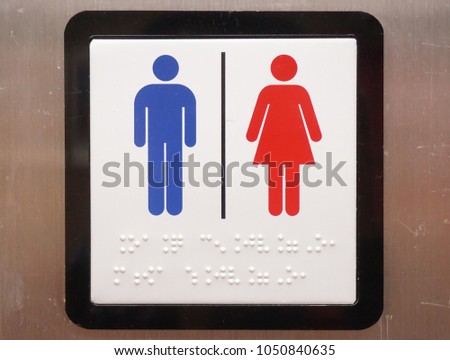 toilet sign and with braille 