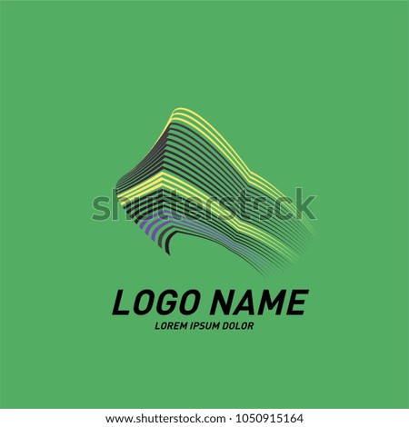 Curvy and stripes simple logo design 