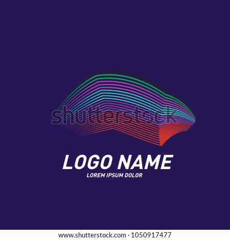 
Curvy and stripes simple logo design 
