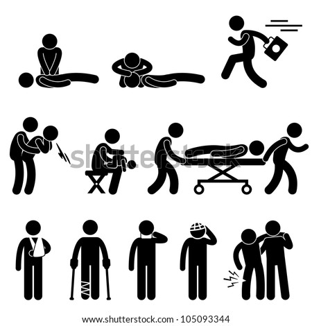 First Aid Rescue Emergency Help CPR Medic Saving Life Icon Symbol Sign Pictogram Royalty-Free Stock Photo #105093344