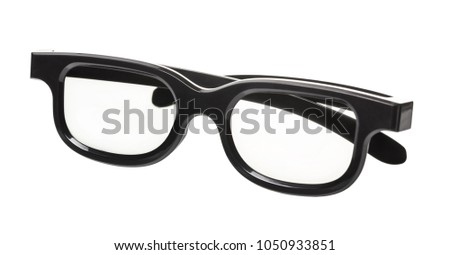 3d glasses close-up on white isolated background