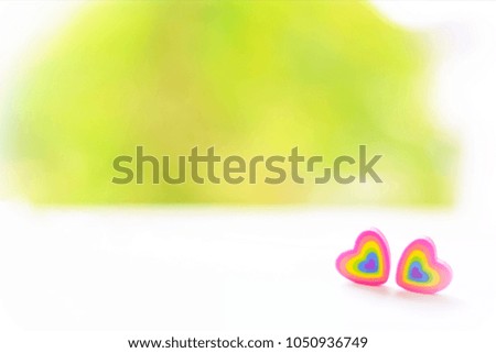 Love and heart and blurred background