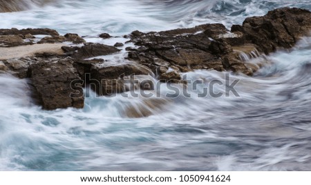 Beautiful waves and small waterfalls