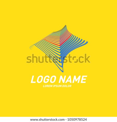 Curvy and stripes simple logo design 