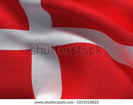 Denmark flag on a fabric basis