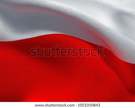 Poland flag on a fabric basis