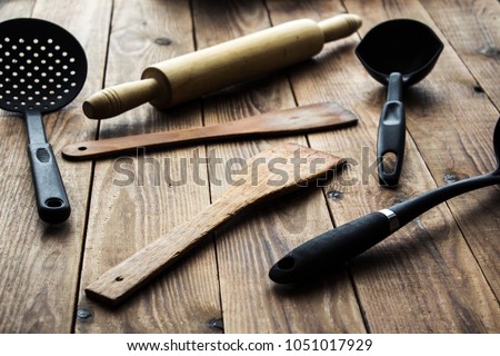 a kitchen tools Royalty-Free Stock Photo #1051017929