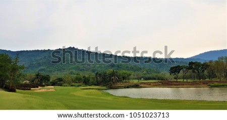 



Scenic view of Golf course and Resort in the morning.

