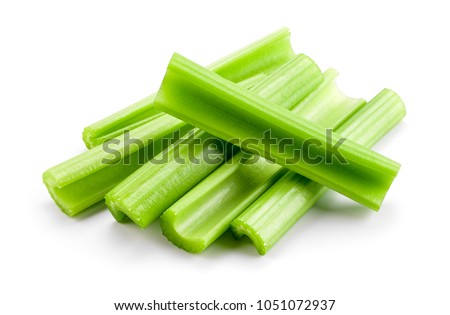 Celery sticks. Celery isolated. celery stalk on white background. Royalty-Free Stock Photo #1051072937