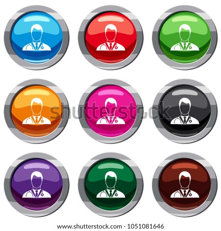 Doctor set icon isolated on white. 9 icon collection illustration