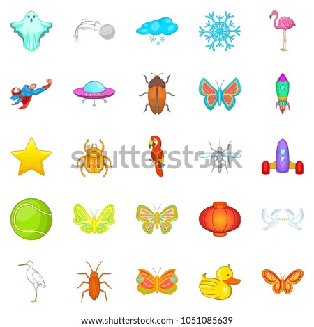 Flank icons set. Cartoon set of 25 flank icons for web isolated on white background