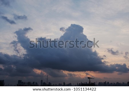 Sky and clouds in the evening