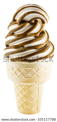 soft serve ice cream isolated on white background Royalty-Free Stock Photo #105117788