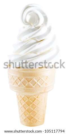 soft serve ice cream isolated on white background Royalty-Free Stock Photo #105117794