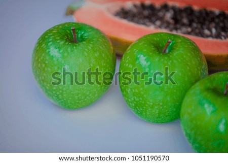 green apple and papaya