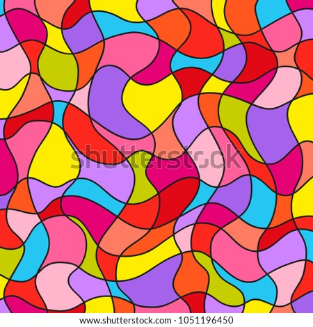 Stained-glass window. Line art creation. Hand drawn wallpaper on isolation background. Print for textiles, fabrics, polygraphy, posters. Decorative style. Greeting cards. Universal texture