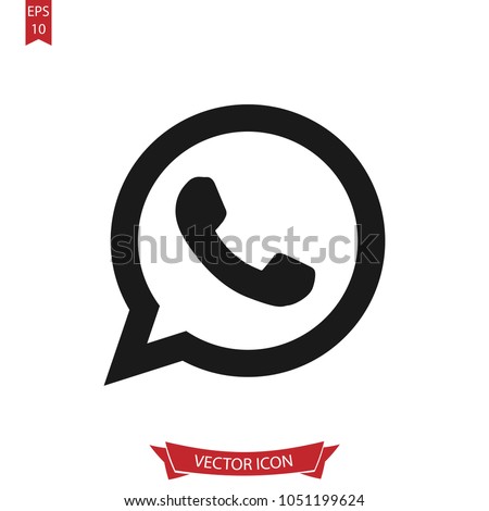 Call icon. Whats app line vector.Telephone sign isolated on white background.Simple telephone illustration for web and mobile platforms. Royalty-Free Stock Photo #1051199624