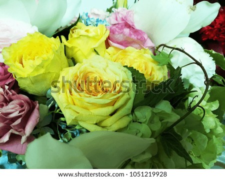 Roses Flower bouquet yellow color