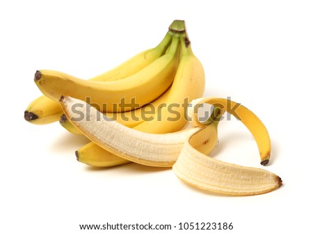 Bunch bananas and Peeled Banana 