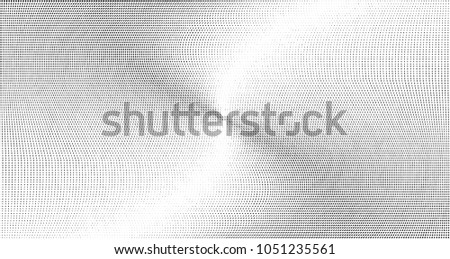 Gradient halftone dots pattern texture background. Black pixels. Modern dotted vector illustration. Abstract wavy lines. Points backdrop. Grunge spotted pattern. Wide image