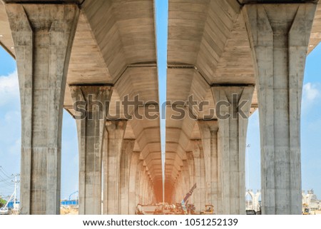 Highway or Expressway overpass under construction at Thailand,Thailand Motorways and Expressways.