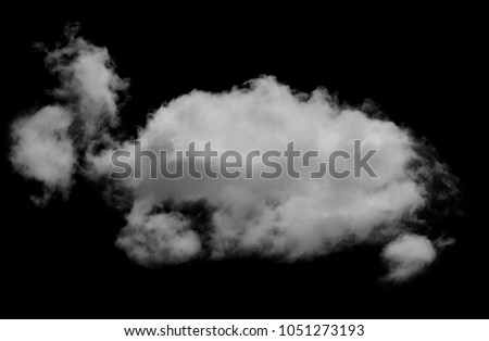 Cloud isolated on black background. Textured Smoke, Brush effect clouds, Abstract white