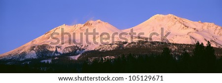 Mount Shasta At Sunset, California
