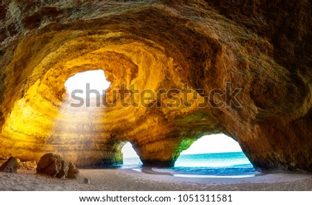 No people inside Benagil cave, Algarve, Portugal Royalty-Free Stock Photo #1051311581