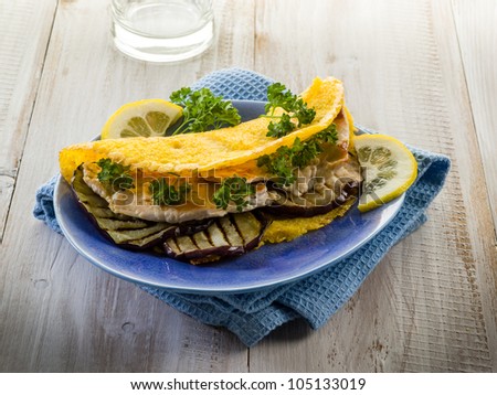 sandwich with chicken and grilled eggplant,healthy food