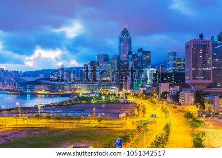 hong kong city at morning time