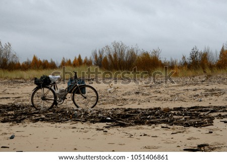 Abandoned bike on a beach