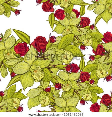 vector seamless flower pattern for cards, textiles, backgrounds