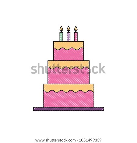 sweet birthday cake with candles decoration