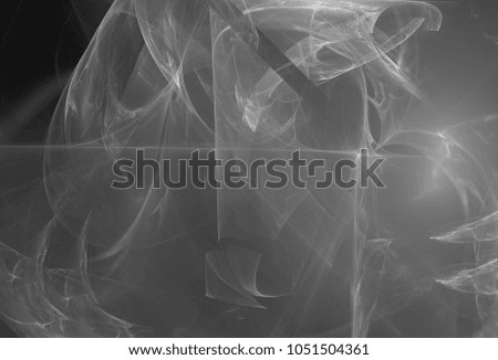 Monochrome abstract fractal illustration. Future technology background. Design element for book covers, presentations layouts, title and page backgrounds.