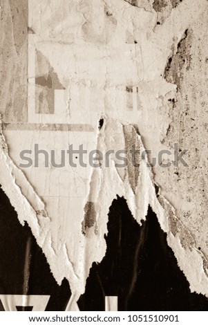 Old posters grunge texture background ripped torn creased crumpled paper backdrop surface     