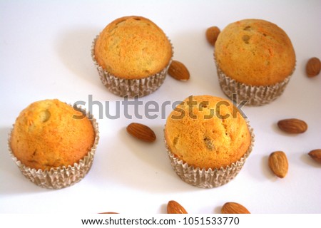 Muffins on white background
