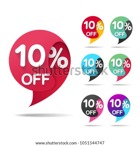 Special offer sale, vector illustration. Discount offer price label, symbol for advertising campaign in retail, sale promo marketing, 10% off discount sticker, ad offer on shopping day Royalty-Free Stock Photo #1051544747