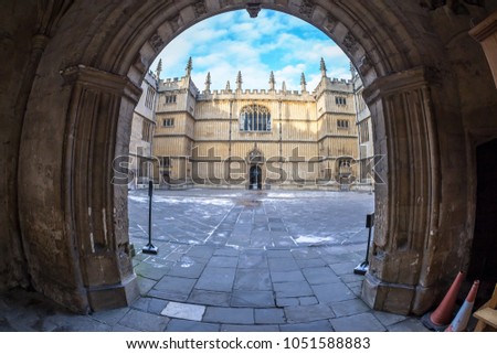 Bodleian library in Oxford in the morning, United kingdom