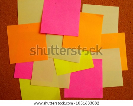 Colorful post note on wood board