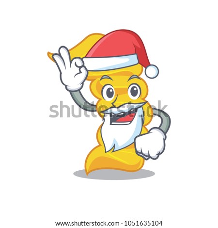 Santa fusilli pasta mascot cartoon